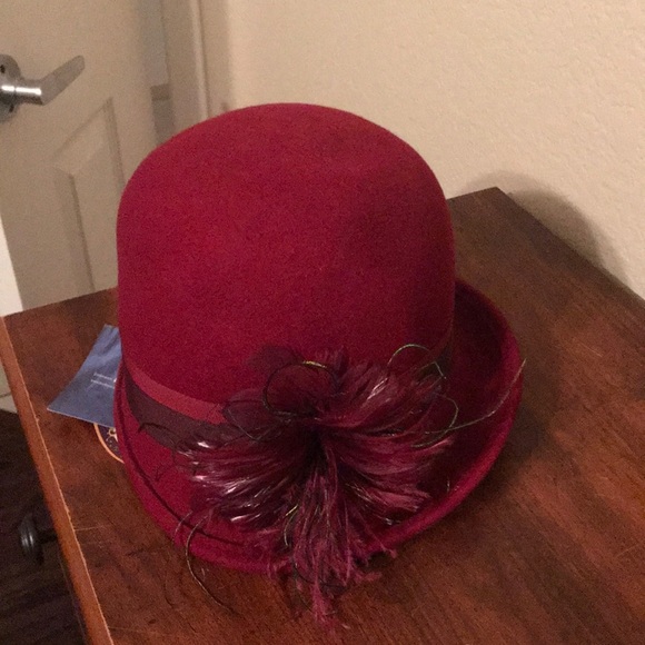 Scala Wool Red Dress Hat - Picture 2 of 7